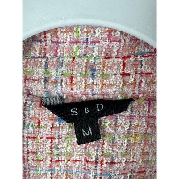 S & D Womens Medium Multicolor Tweed Blazer Jacket - Picture 2 of 4